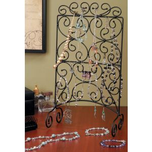 Jewelry Display Swirl Ladder Metal 14.75 X 4.5 Inches Black