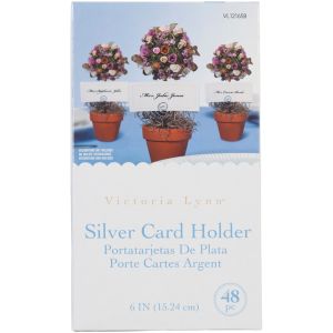 Circle Card Holder Picks 6 Inches Silver