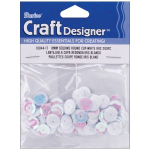 Cupped Sequins White Iridescent 8mm?
