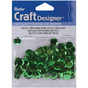 8mm Kelly Green Cup Sequins