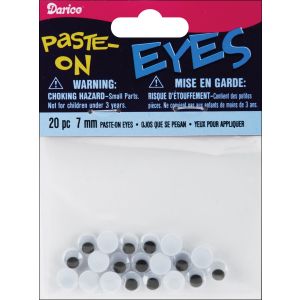 Paste On Wiggle Eyes 7mm Black
