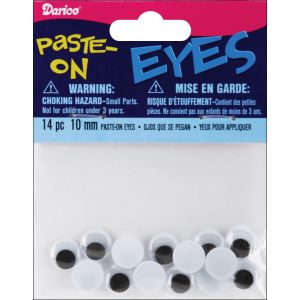 Paste On Wiggle Eyes 10mm Black