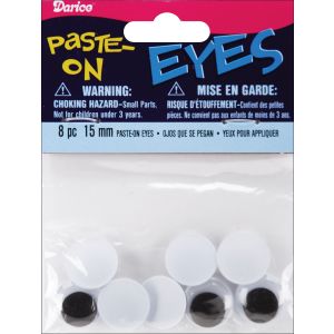 Paste On Wiggle Eyes 15mm Black