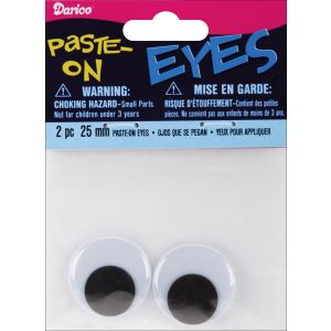 Paste On Wiggle Eyes 25mm Black