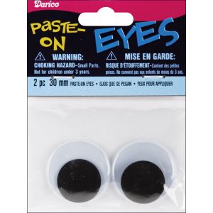 Paste On Wiggle Eyes 30mm Black