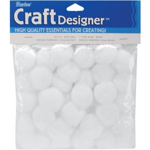 Acrylic Pom Pom White 1 Inch