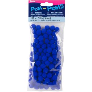 Acrylic Pom Poms Royal Blue 0.25 Inches