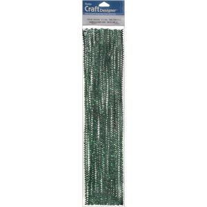 Tinsel Chenille Stems 6mm 12 inch 25 Per PkgGreen