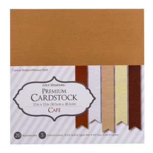 Canvas Cardstock 12 X12 Inches Cafe Assortment