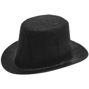 Stiffened Felt Top Hat 3.75 Inches Black