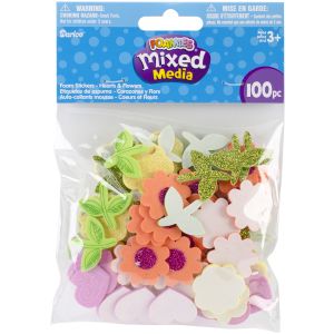 Mixed Media Stickers Confetti Hearts and Flowers