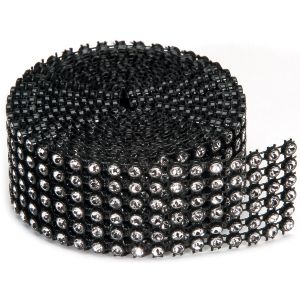 Bling on A Roll 4mmX2yd 6 Rows Black and Silver