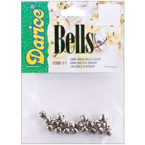 6mm Silver Jingle Bells 20pc
