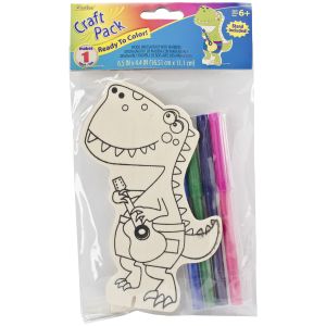 Wood Craft Pack with Marker Dinosaur