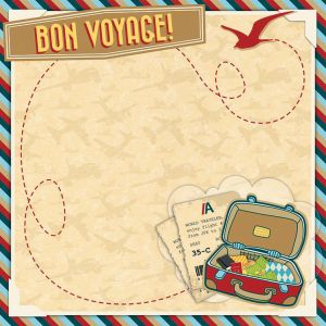 Scrapbook Paper 3D Design Travel 12 X 12 Inches