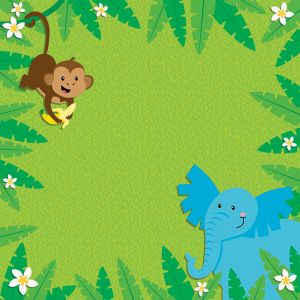Scrapbook Paper 3D Jungle Animals 12 X 12 Inches