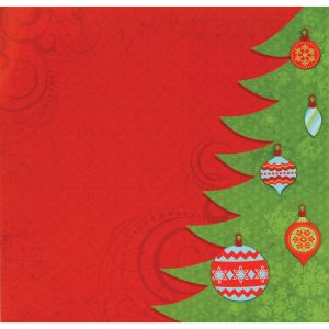 Scrapbook Paper 3D Christmas tree and ornaments 12 X 12 Inches