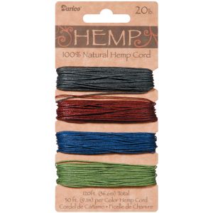 Hemp Cord Set - Assorted Earthy Dark Colors - 120 feet