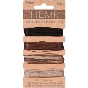 Darice Hemp Cord Set Assorted Earthy Colors 10 lb Size 170 ft Length 1 Each
