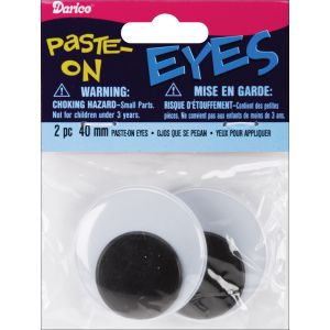 Paste On Wiggle Eyes 40mm Black