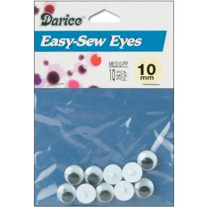 Sew on Wiggle Eyes10mm 10 Per Pkg
