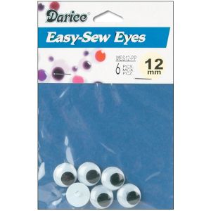Sew On Wiggle Eyes 12mm
