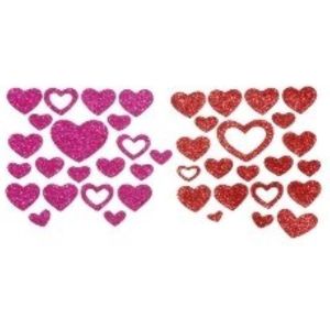 Sticker Dot Hearts Shaped Glitter