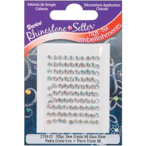 Rhinestone Setter Hot Fix Glass Stones 3 mm Crystal Ab
