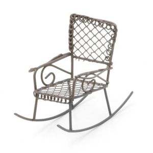 Darice Miniature Garden Furniture Lattice Design Mini Rocking Chair