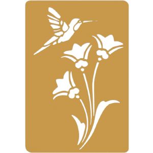 Brass Embossing Stencil Birds and Flowers 3.25 X 2.25 Inches