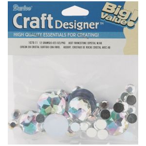 Acrylic Rhinestones Crystal AB Round Assorted Sizes