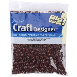 Pony Beads 6mm X 9mm Opaque Brown