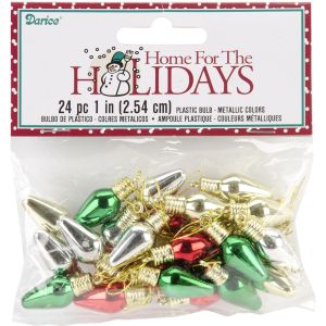 Plastic Christmas Tree Bulbs 1 Inches Flame Multicolor