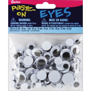 Paste On Wiggle Eyes Assorted Sizes 5 mm To 15 mm Black