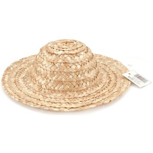 Round Top Straw Hat 8 Inches Natural