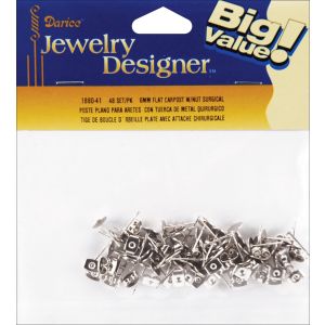 Flat Pad Earring Posts and Butterfly Clutches 6 mm Surgical Steel Item ID 6764417