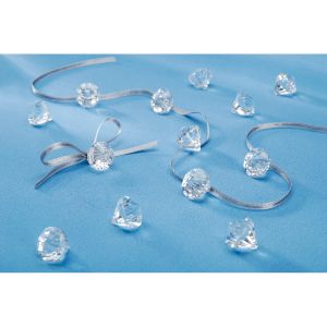 Faceted Clear Acrylic Diamonds with Charm Hole 0.5 Inches