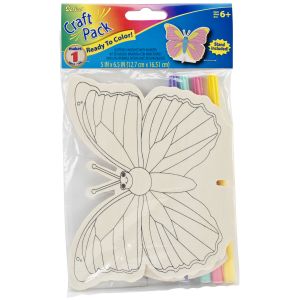 Darice Butterfly Wood Stencil Craft Project Kit with Markers 6.5 inch 