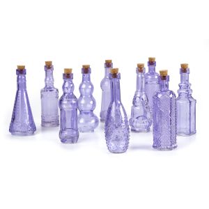Darice Glass Bottles Purple 5 Inch 1 Pack of 70 Pieces
