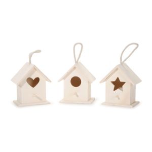 Unfinished Wood Bird House Assorted Styles 3.9 X 2.8 X 4.3 Inches