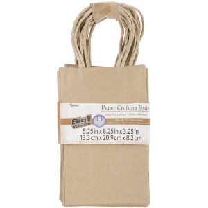 Paper Bags 3.25 inch X5.25 inch X8.375 inch 13 Per Pkg Kraft