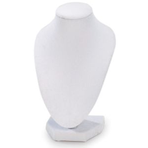 Bust Necklace Stand 6 Inches White Velvet