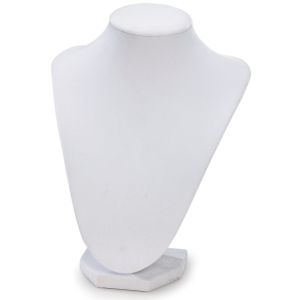 Bust Necklace Stand 9 Inches White Velvet