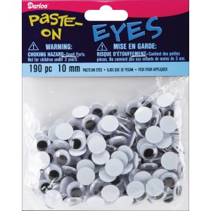 Darice Paste On Wiggle Eyes 10mm 190 Per Pkg Black
