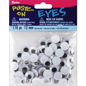 Paste On Wiggle Eyes 12 mm Black