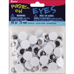 Paste On Wiggle Eyes 15 mm Black