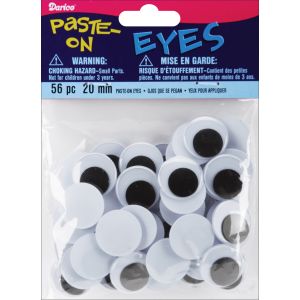 Paste On Wiggle Eyes 20 mm Black