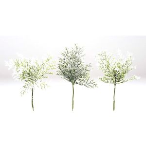 Christmas Floralflocked Arborvitae Pvc Assorted Styles Glittered Silver Gold 8 Inches