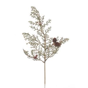Christmal Floral Cedar And Pinecone Christmas Pick Natural 14 Inches