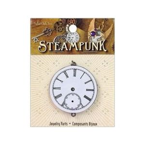 Steampunk Solid Oak Pendant Watch Movement Silver